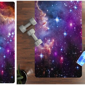 Galaxy Yoga Mat, Cosmic Space Exercise Mat, Night Sky Stars Non Slip Fitness Mat, Gift for Yogi, Milky Way Fitness gift, Outer Space
