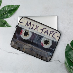 Gemengde tape/cassettelaptophoes, 13 inch, 15 inch, iPad, hoes, hoes, MacBook, Dell, Surface, pc, Apple, muziek, boombox, radio