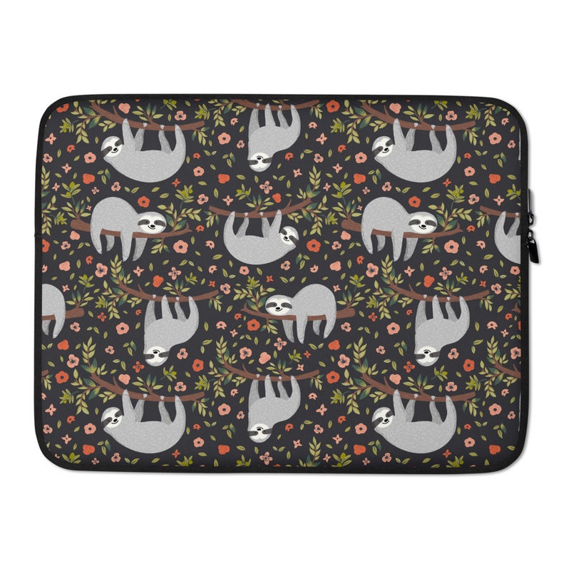 Sloth Print Laptop Sleeve, 13 pouces, 15 pouces, étui iPad, protection, housse, néoprène, MacBook Dell Chromebook Surface Apple Hanging, Animal image 2