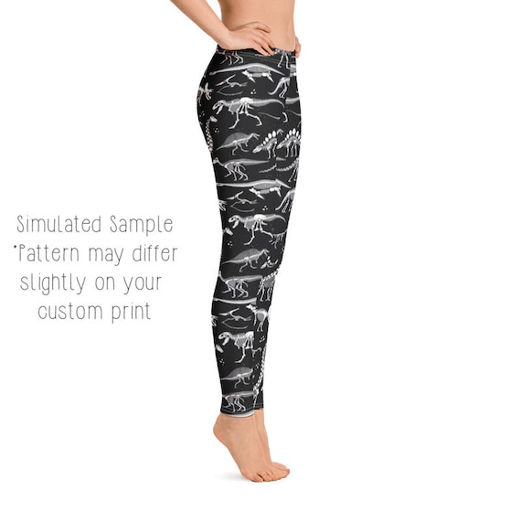 Medssii Womens Tropical Flower Pattern Yoga Pants High Waist Yoga Leggings with Pockets