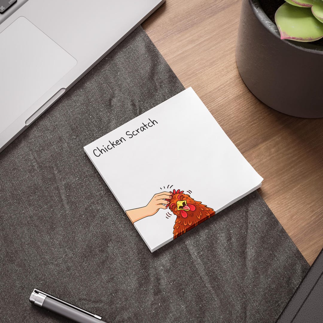 Chicken Scratch Post-it® Notes, Animal Head Scratch Humor Notepad ...
