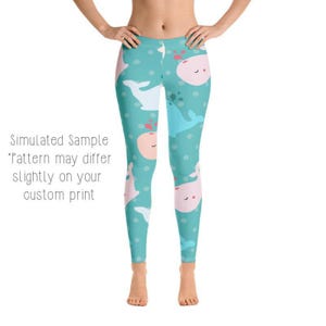 WHALES Leggings, Capri, Plus, Kids, Shorts, Joggers, Sea Life, Sea Creatures, Swim, Fish, Ocean, Ocean life, Mammal, Pod, School, Blue