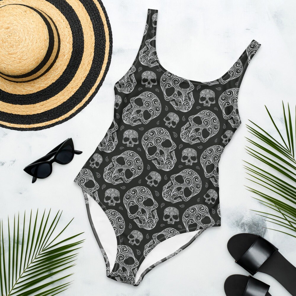 Discover SUGAR SKULL Bikini, Swimsuit, Bathing Suit - Women's, Youth, Kids, Children, Stars, Summer, Swim, Club, Resort, Day of the Dead, Muertos