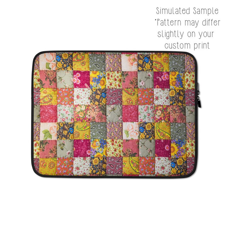 PRINTED Quilt Patterned Laptop Sleeve 13 Inch 15 Inch Ipad Etsy