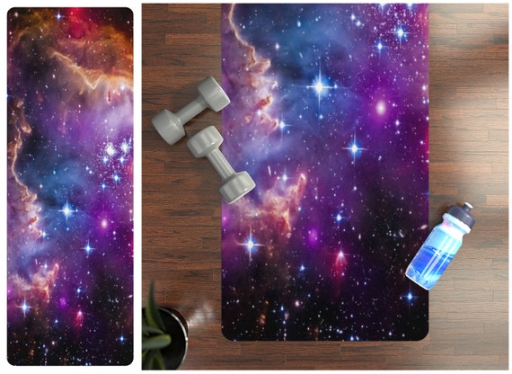 Galaxy Space Yoga Mat, Foam Yoga Mat, Microfiber Rubber Backed Yoga Mat,  Anti Slip, Pilates, Exercise Mat, Workout, Gym, Vinyasa, Fitness, 