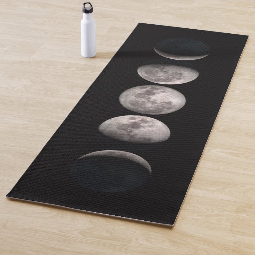 Moon Phases Yoga Mat or Towel Microfiber Polyester Nonslip Etsy