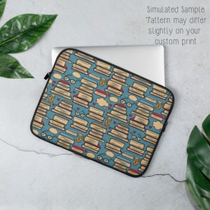 Books Laptop Sleeve, 13 inch, 15 inch, iPad, Case, Protective, Cover, Neoprene, Macbook, Dell, Chromebook, Surface, PC, Acer, Apple, iPad