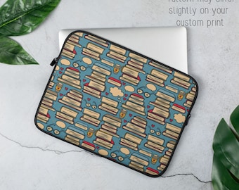 Books Laptop Sleeve, 13 inch, 15 inch, iPad, Case, Protective, Cover, Neoprene, Macbook, Dell, Chromebook, Surface, PC, Acer, Apple, iPad