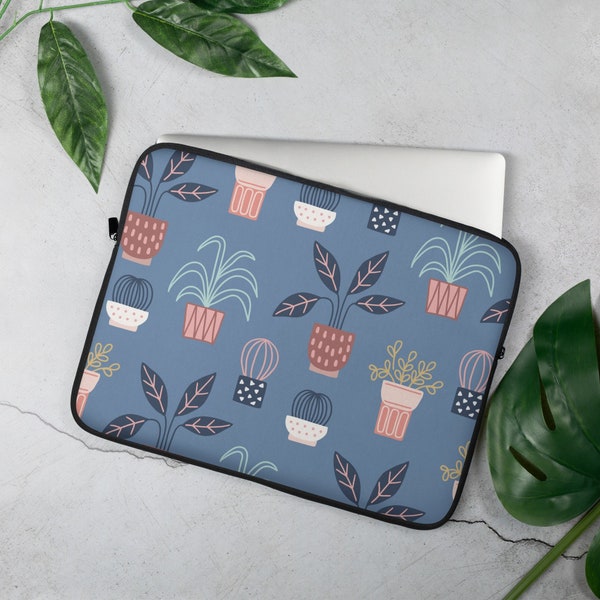 HOUSEPLANTS Laptop Sleeve: Mac HP Ipad Case Pots, Plant Lady, Cactus, Alocasia, Philodendron, ZZ Raven, Snake Plant, Gardener, Dieffenbachia