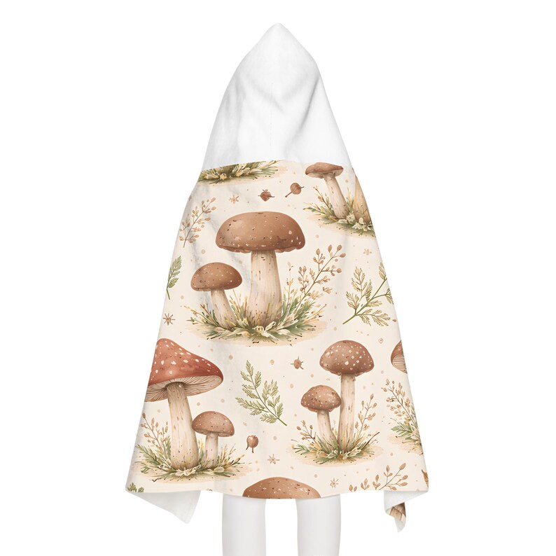 Mushroom Sherpa Blanket, Botanical Cottagecore Wearable Blanket Hoodie, Nature Lover Youth Hooded Towel, Warm Woodland Gift for Kids Adults image 11