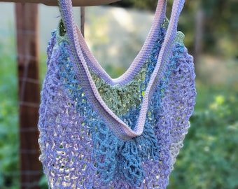 Crochet Pattern PDF Mesh Market Bag, Vintage French Tote Pattern, Reusable Produce Bag, DIY Farmers Market Crochet Pattern
