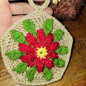 Poinsettia Potholder Crochet Pattern Pdf Digital Download Quick Christmas Gift