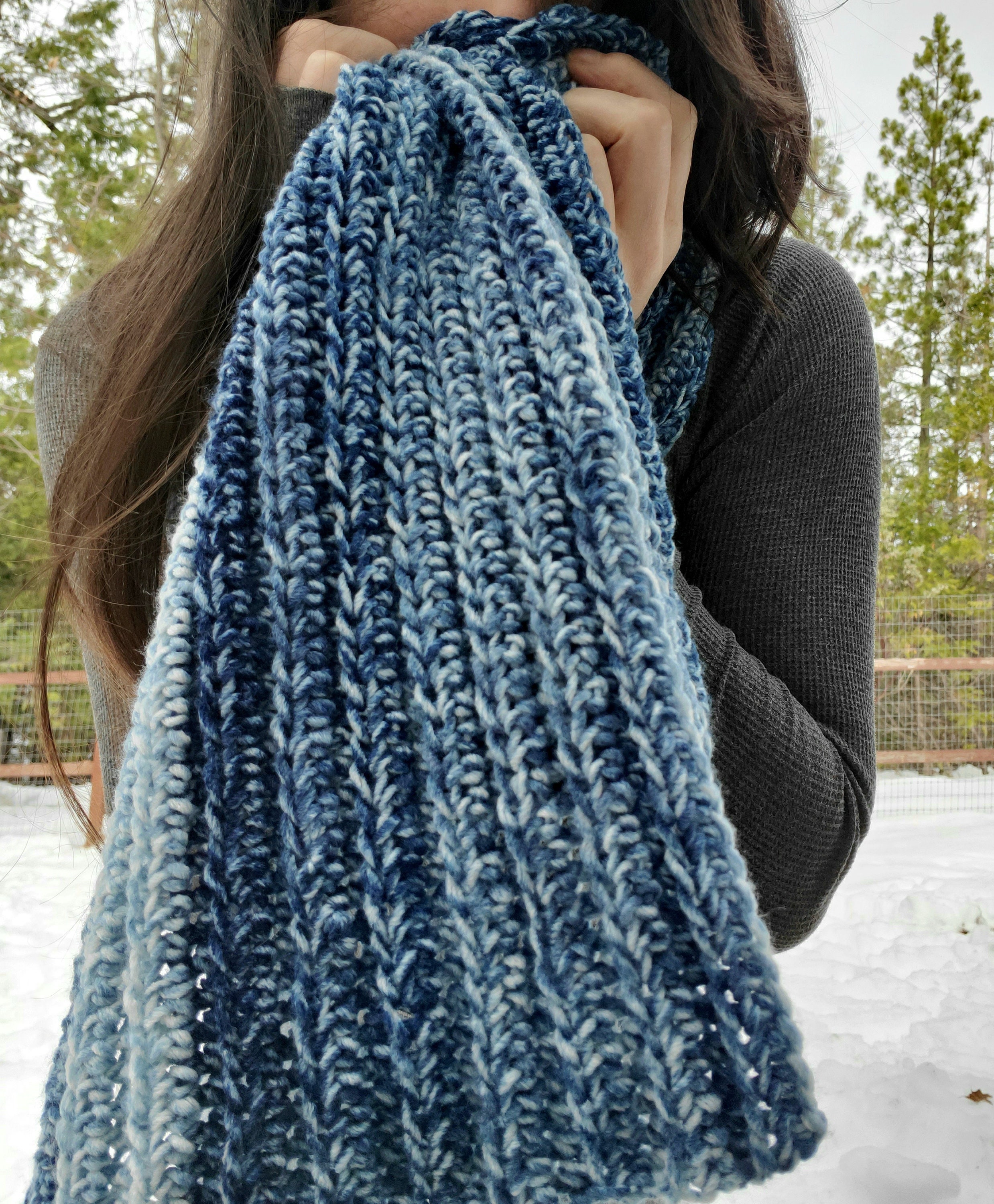 Oversized Ribbed Scarf Crochet Pattern - Etsy