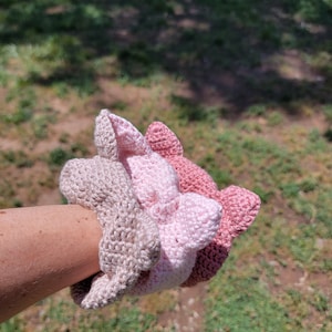 Cat Ear Scrunchie Crochet Pattern Beginner Friendly Boho Hair Accessory Fast DIY Project Cute Toddler Fashion Pastel Cotton Bamboo Dress up