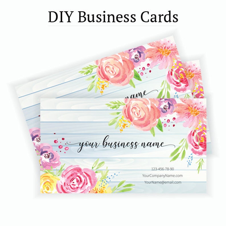 Floral Business Card Design Business Card Template Flowers Etsy UK