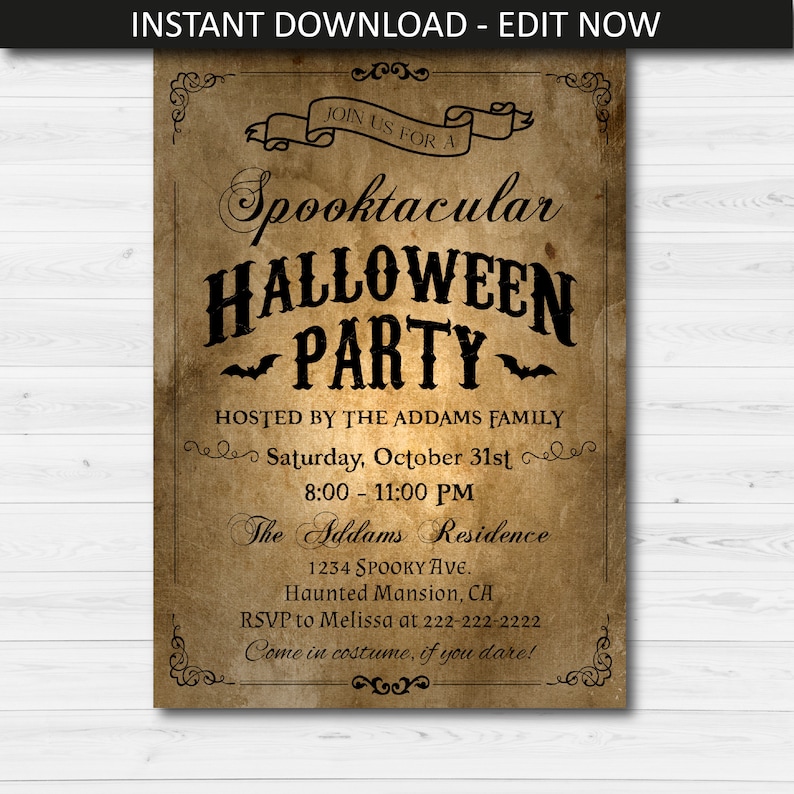Rustic Halloween Party Invitation