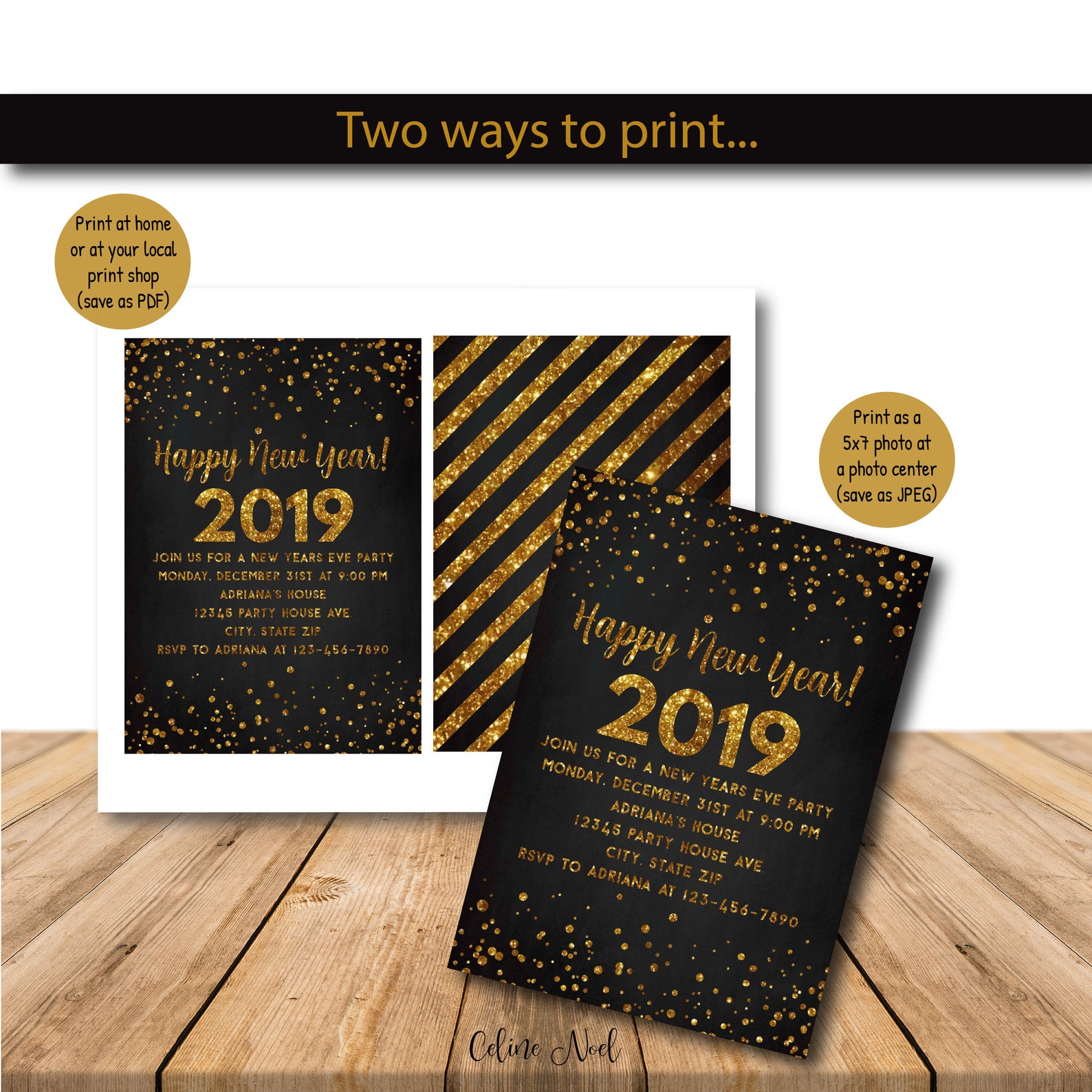 New Years Party Invitation Digital New Years Party Etsy