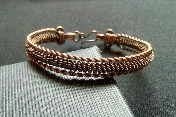 Braided copper bracelet deals