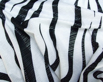 Jersey Zebra 60924 in schwarz-weiß mit feinen Lurexstreifen