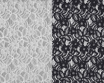 Lace fabric HS5002 with floral pattern