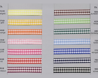 Satin ribbon checked - Vichy ribbon 5 mm wide, No. 1099-1 (1.20 EUR/meter)