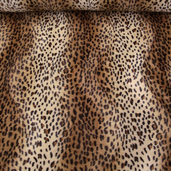 Fausse fourrure léopard L725-03, couleur marron naturel