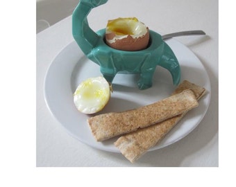 Dinosaur egg cup, diplodocus egg cup, green dinosaur egg cup, origami dinosaur egg cup
