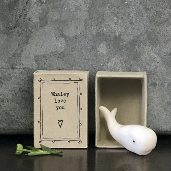 East of India match box porcelain Whaley love you 27