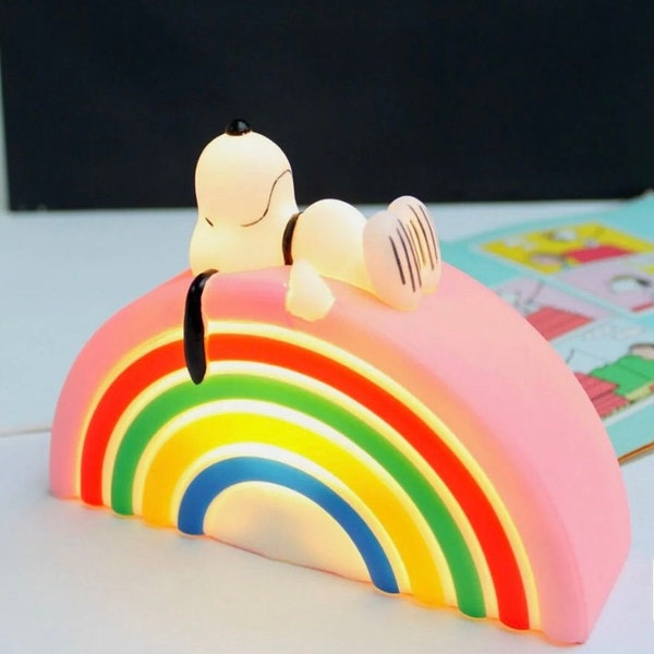 Peanuts snoopy rainbow mini lamp, snoopy light/HOUSE OF DISASTER