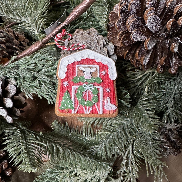 Vache en pain d'épice Gisela graham, décoration de sapin de Noël en forme de canard,