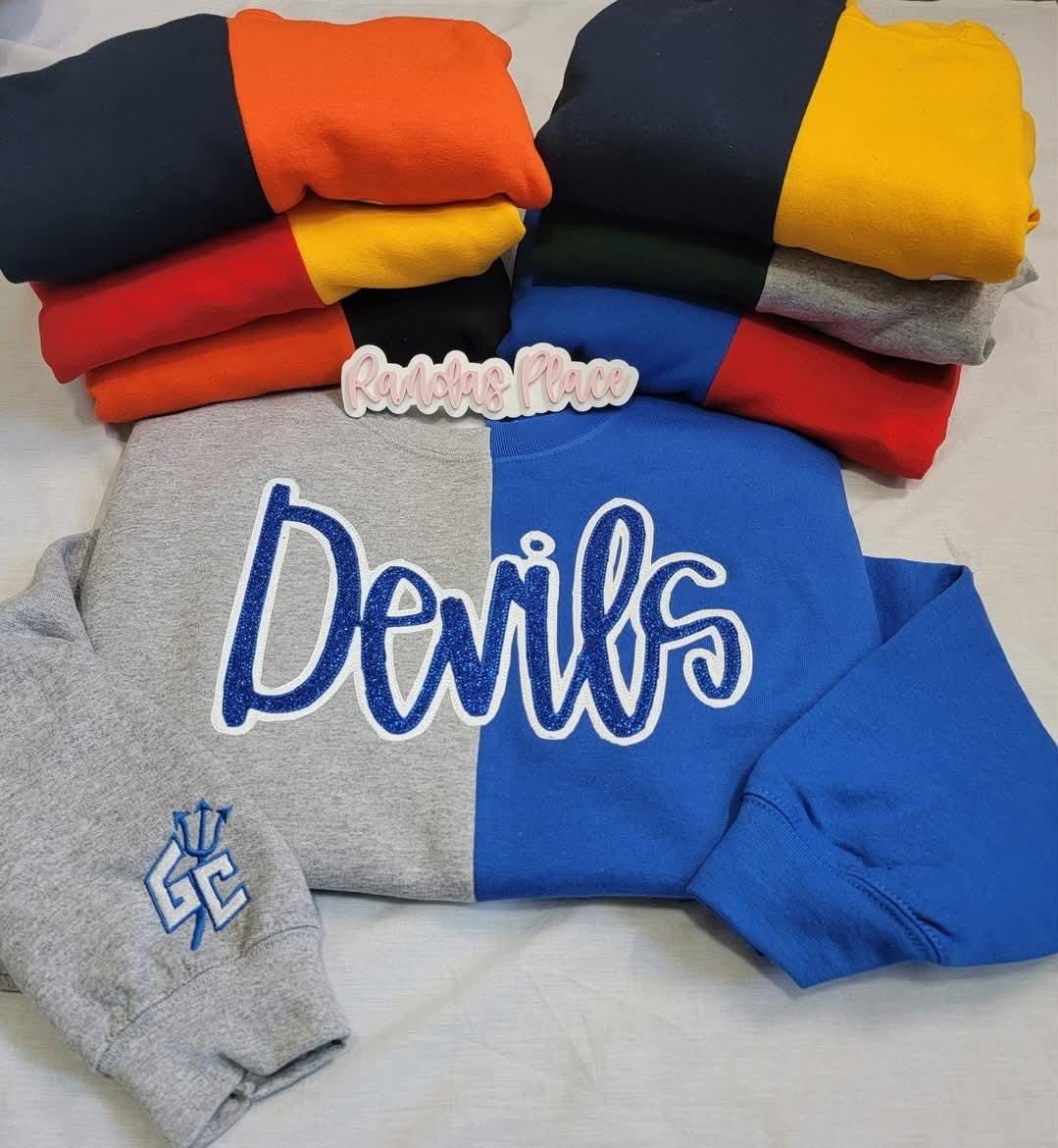 Colorblock Crewneck Sweatshirt: Gildan 18000 Blank Pullover for DIY - Etsy