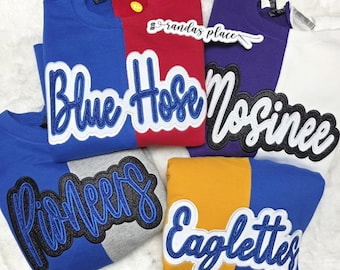 Custom Embroidered Split Color Crewneck: Varsity Team Sweatshirt/Football Sweatshirt