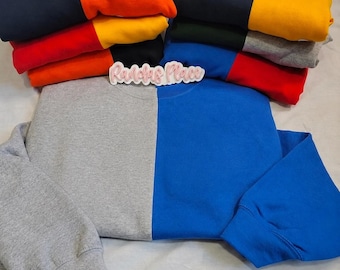 Colorblock Crewneck Sweatshirt: Gildan 18000 Blank Pullover for DIY