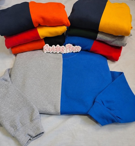 Colorblock Crewneck Sweatshirt: Gildan 18000 Blank Pullover for DIY
