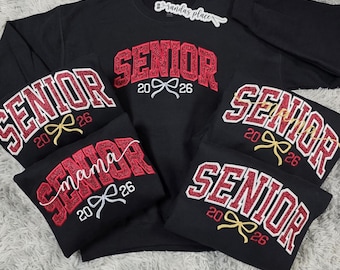 Sudadera bordada para estudiantes de último año de 2026 / Colores escolares personalizados, regalo de graduación / noche de graduación
