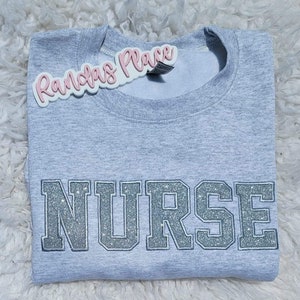 Nurse Sweatshirt/embroidered sparkle medical crewneck/cute shirt for nurses/nurse gift/nurse graduation gift/nurse apparel