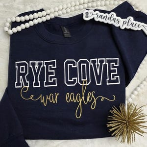 Custom High School Football Crewneck / Personalized Team Name Sweatshirt / School Spirit Wear / Game Day Outfit / Embroidered Crewneck