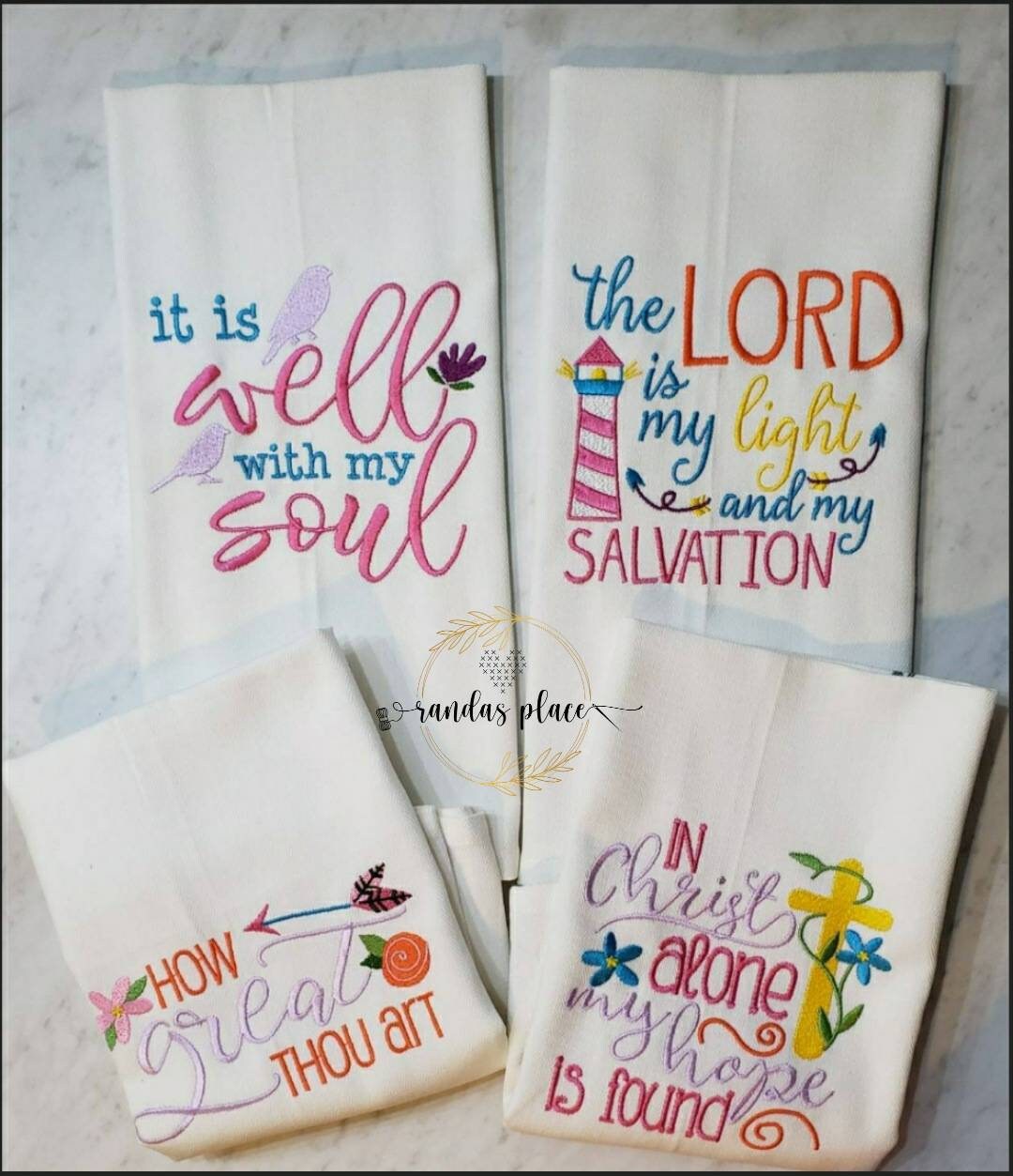 Spiritual Biblical Embroidered Tea Towels/bible Verse Hand Towel