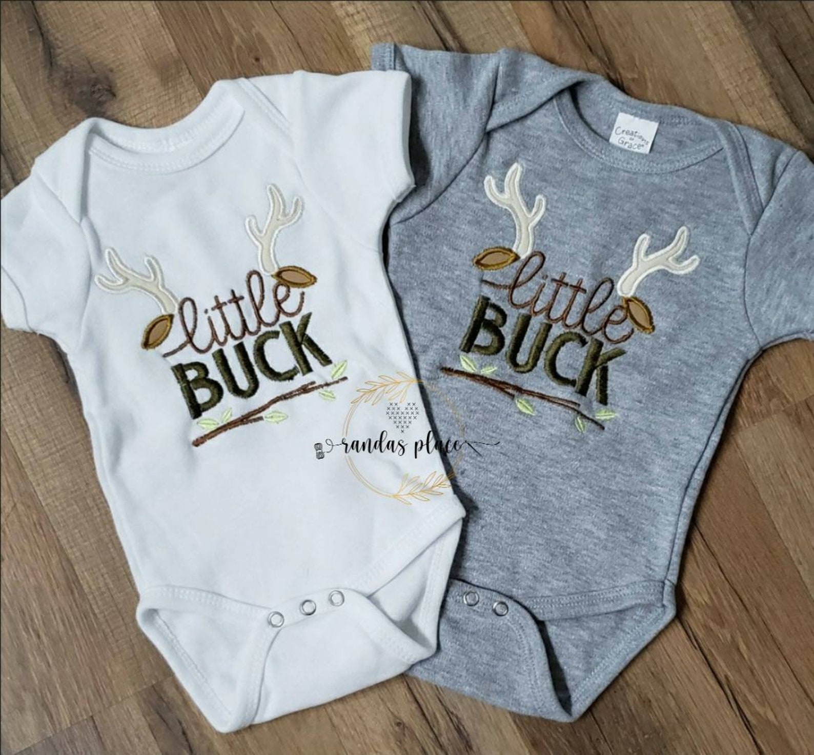 Little Buck Embroidered Baby Bodysuit/baby Boy Hunting Etsy
