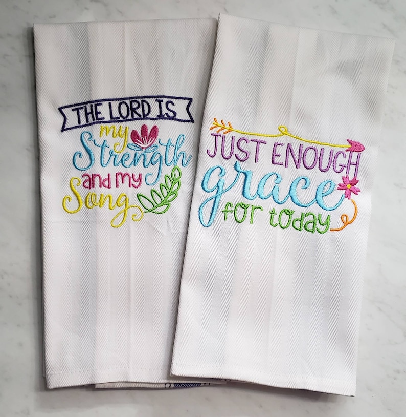Embroidered Biblical Towel/kitchen Towel With Bible Etsy