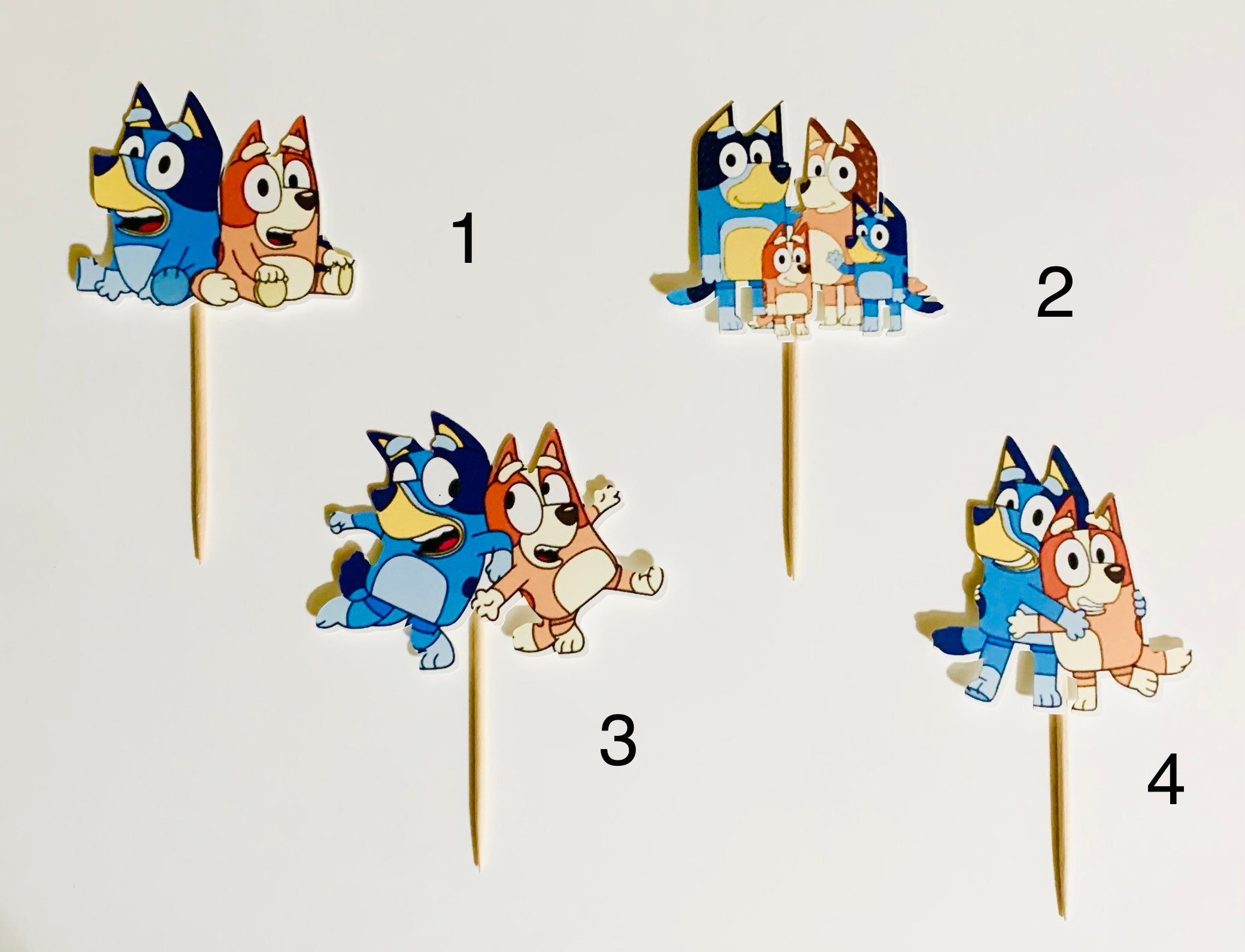 Bluey Cupcake Toppers Bluey and Friends Cupcake Toppers Dog Etsy
