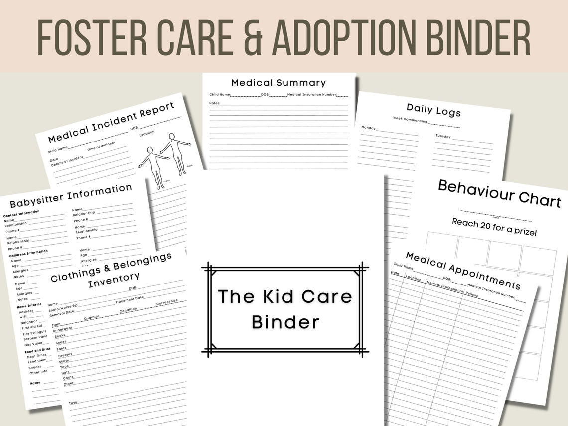 Foster Care Adoption Organization Binder Life Book Foster - Etsy UK