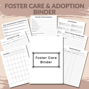 Foster Care Adoption Organization Binder Life Book | Foster Carer Life ...