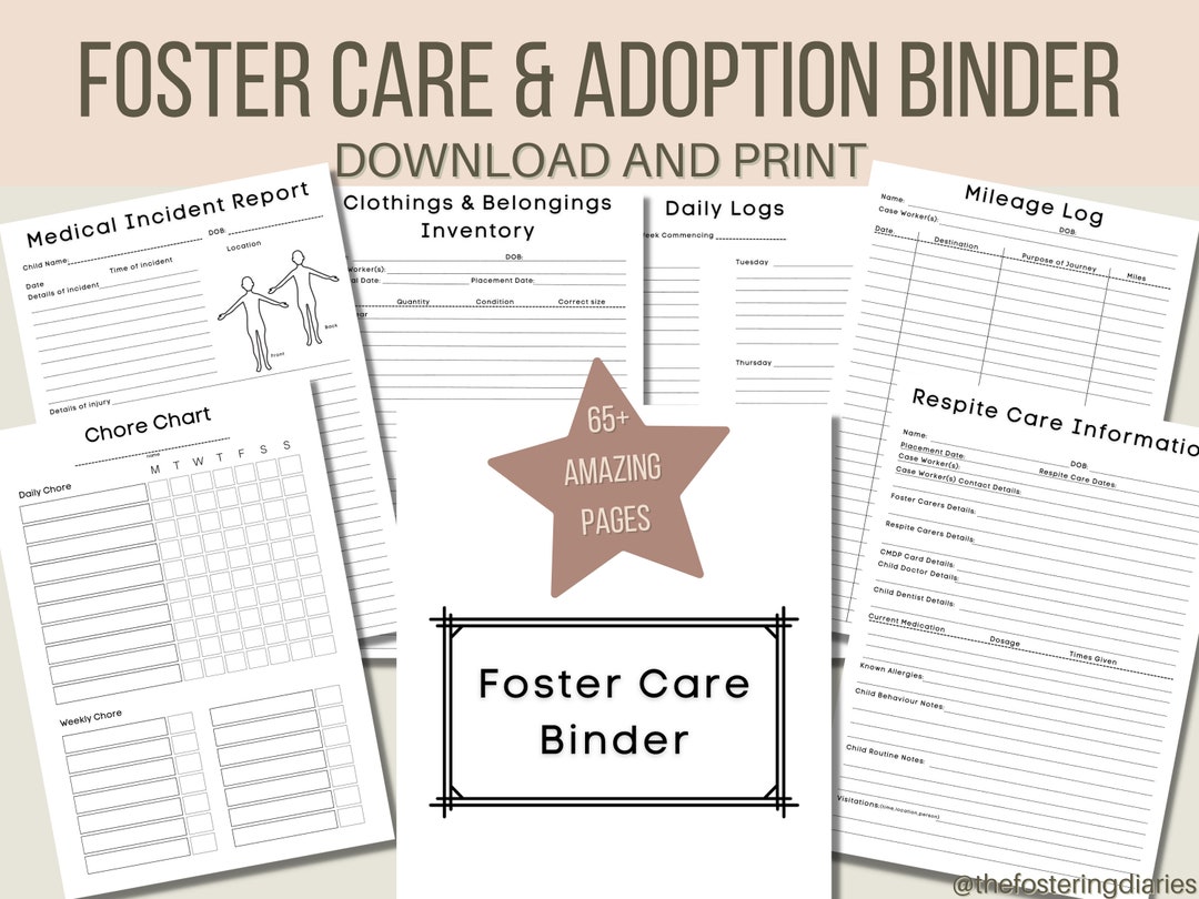 Foster Care Adoption Organization Binder Life Book Foster - Etsy UK
