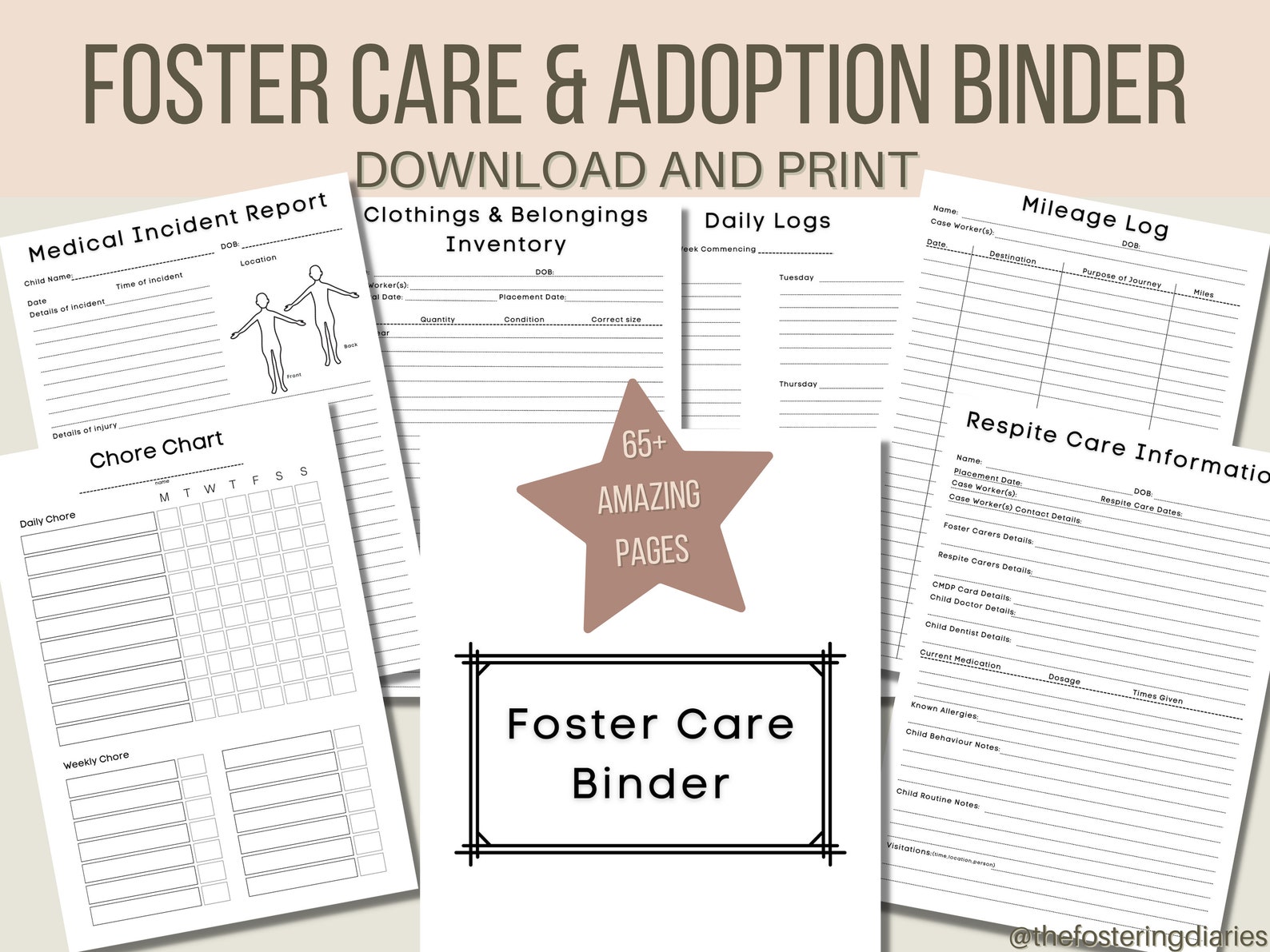 Foster Care Adoption Organization Binder Life Book Foster - Etsy UK