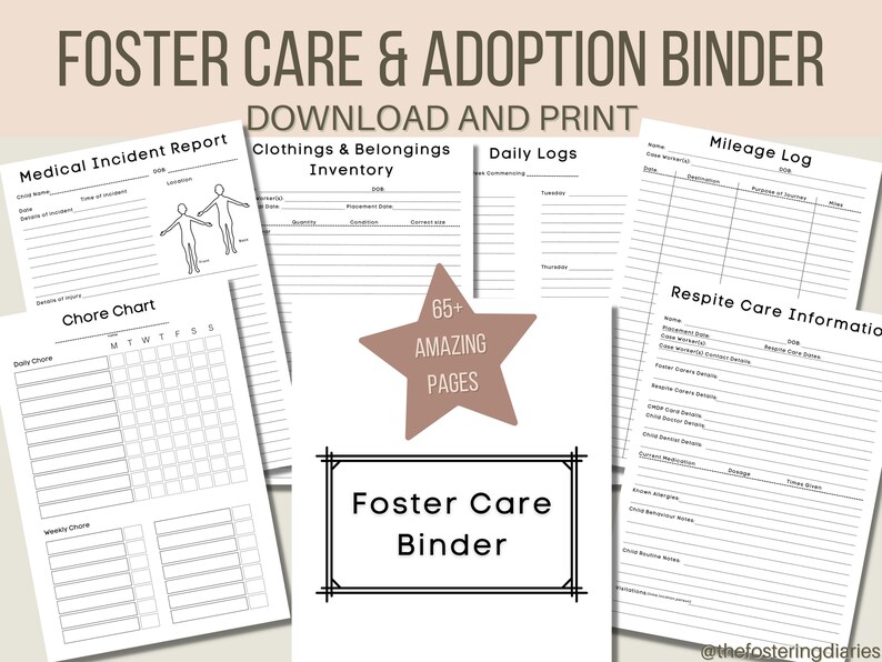 Foster Care Adoption Organization Binder Life Book Foster - Etsy UK