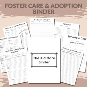 Foster Care Adoption Organization Binder Life Book | Foster Carer Life ...