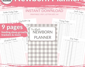 Kit di pianificazione per neonati, Agenda per neonati, Registro giornaliero delle cure per neonati, Agenda per neomamme, Monitoraggio del sonno, Monitoraggio dell'allattamento, Agenda per neonati