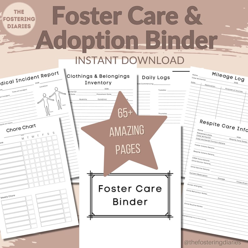 Foster Care Adoption Organization Binder Life Book Foster Carer Life