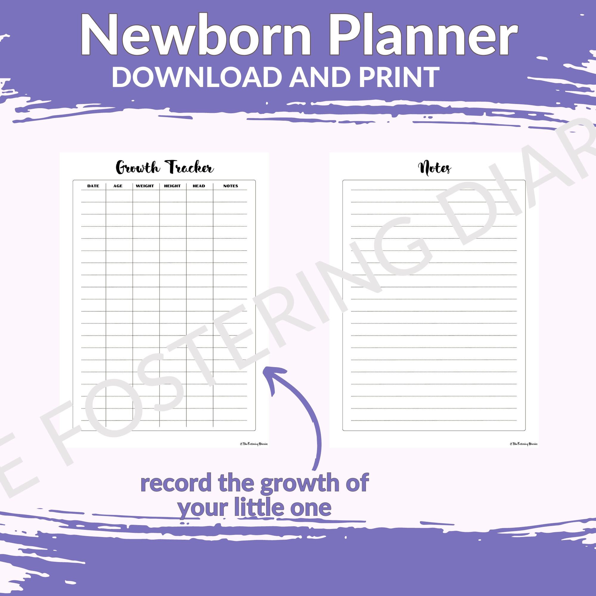 Printable Daily Baby Tracking Page | DIY Baby Tracking Log Book | Feed ...